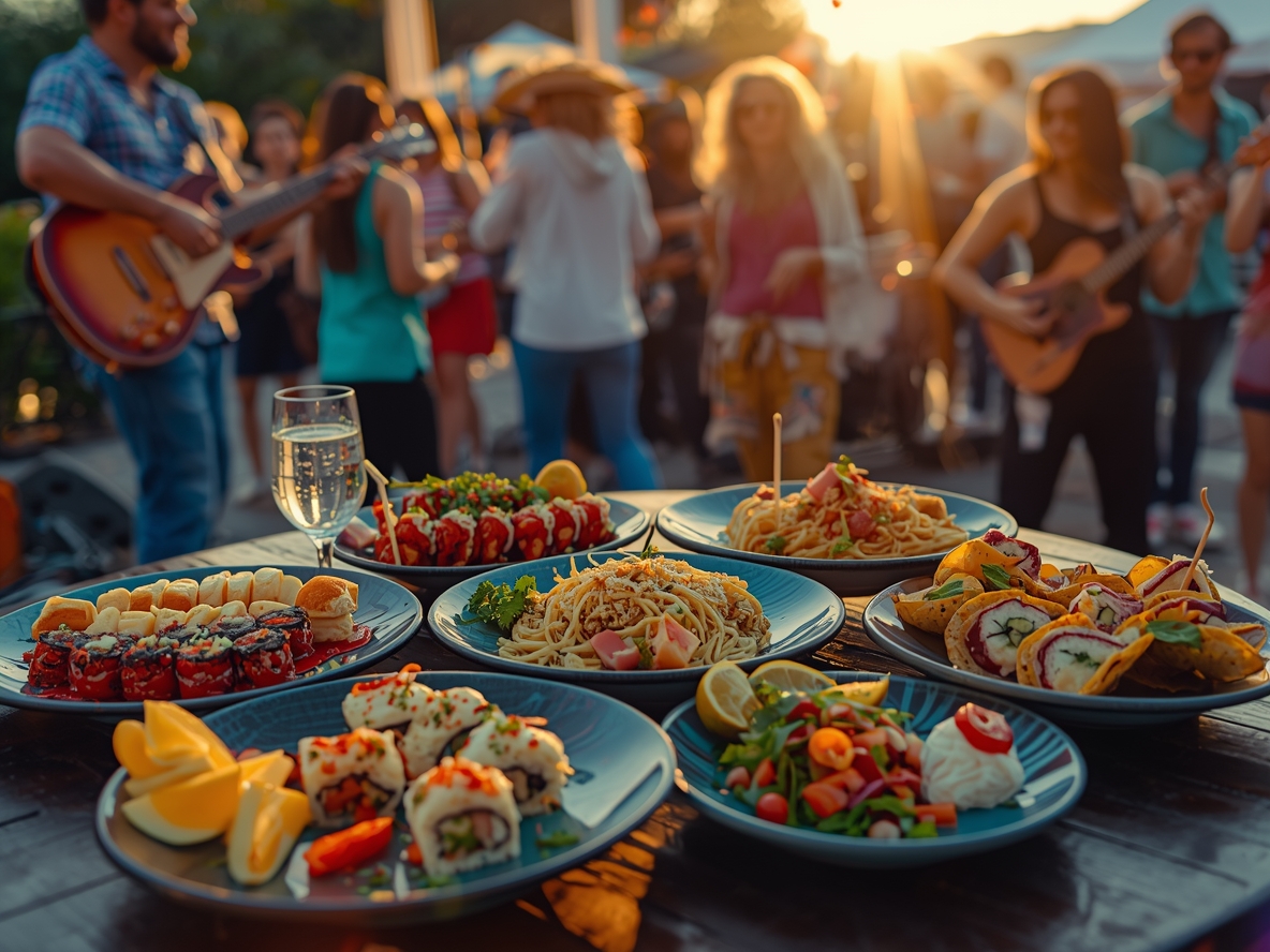 Abstract rhythm waves with meal dots